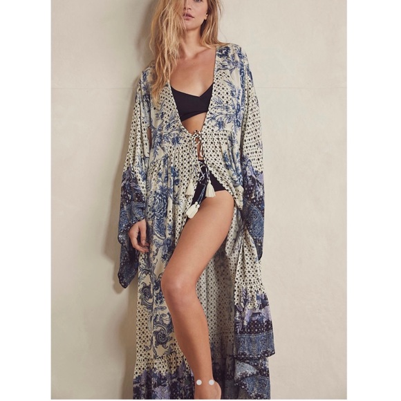 RARE NWT Free People Antoinette Kimono Duster Robe Jacket